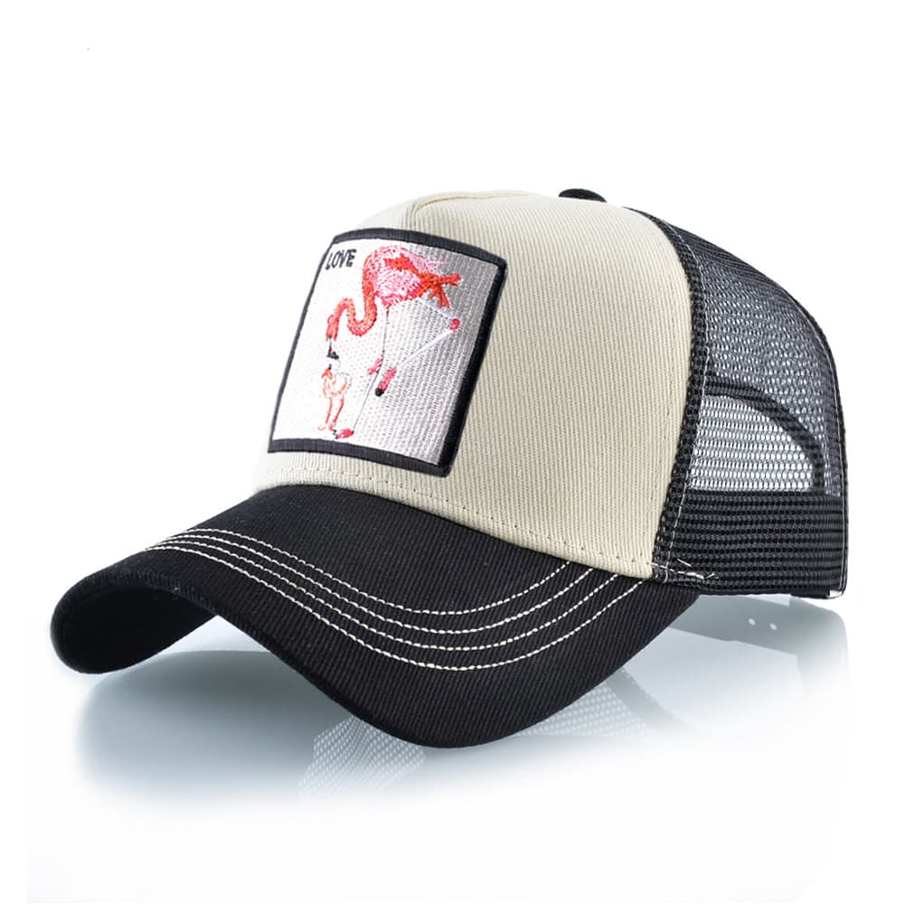 Couple Animal Embroidery Caps – Breathable Mesh Baseball Hats (Matching Set & Summer Style)