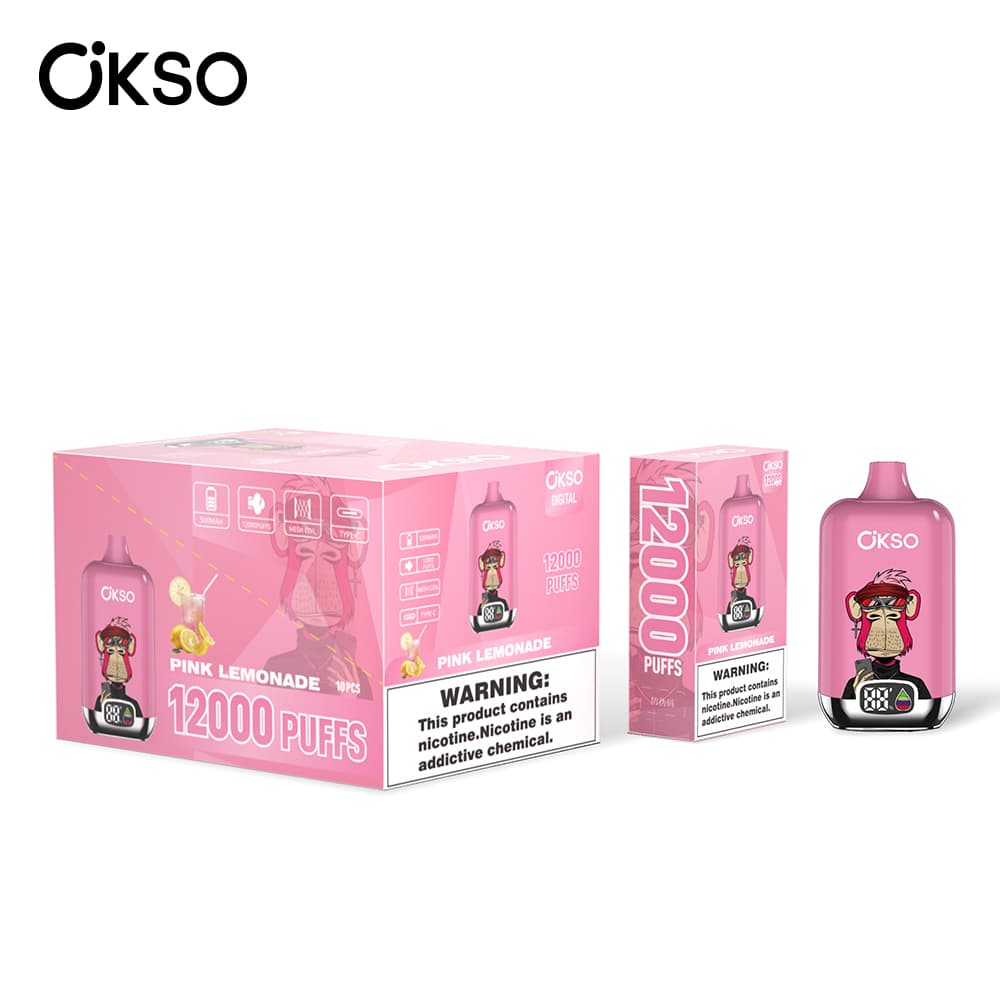 (Mise à niveau du produit ELF BOX 12 000 bouffées - 28 saveurs) Cigarette électronique jetable OKSO Digital 500 mAh, 12 000 bouffées, saveur fr