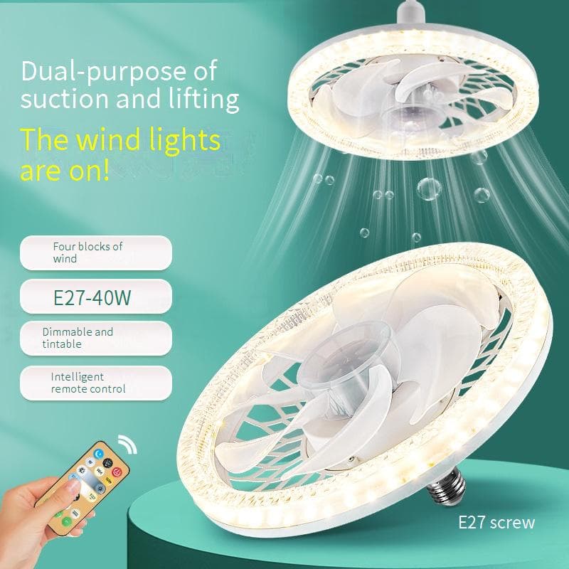 7-Blade Crystal Ceiling Fan With Light - Dimmable Led Remote Control Ultra Quiet E27 Bulb Base Energy Saving For Living Room/Bedroom​
