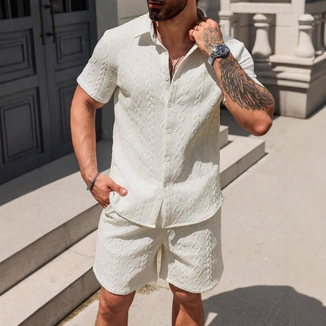 Men's Clothing Shirt Casual Loose Short Sleeved Shorts