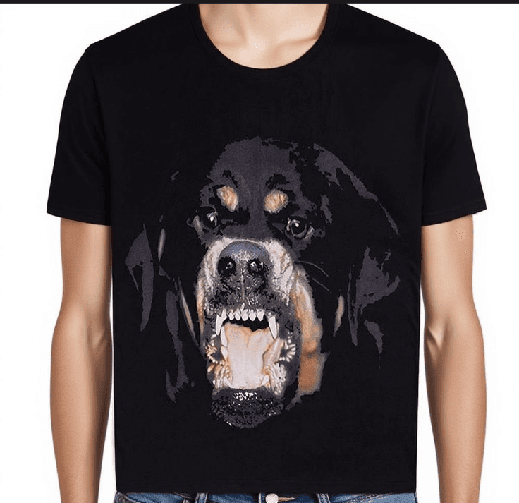 Trendy Dog Head Printed Loose Fit Pure Cotton Short Sleeve T-shirts For Men Women Casual Youth Couple Clothing