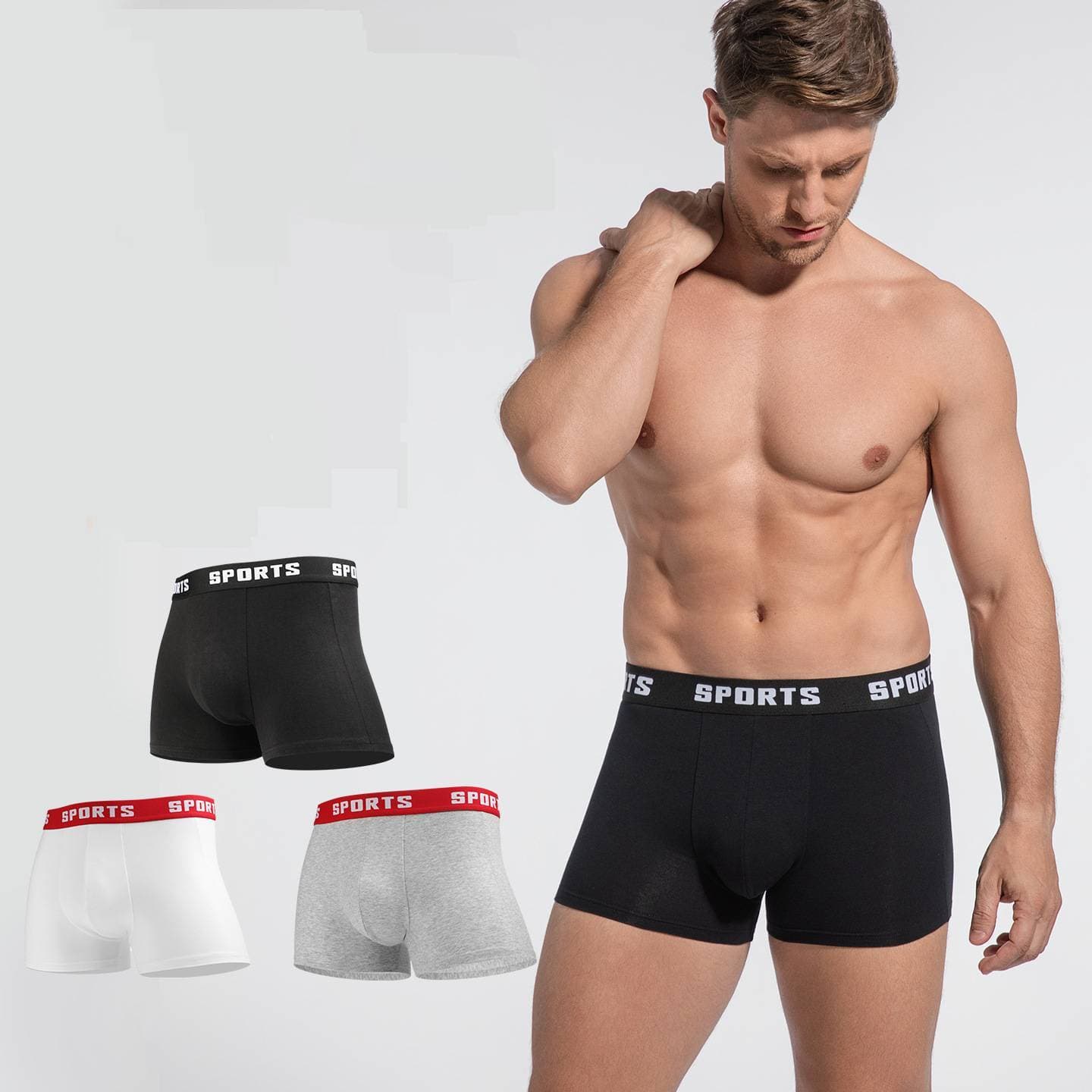 Men's Sports Style Short Boxer Briefs Underwear Cotton Polyester Blend Seamless Wireless Breathable Moisture-Wicking For All Seasons