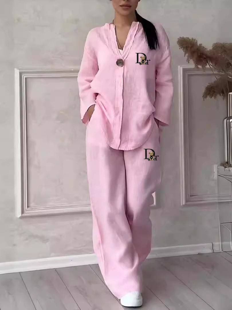 Women's Summer Sleeveless Tops and Pants Matching Suits Casual OL Wide Leg Pants 2-piece Set Solid Color Sportswear