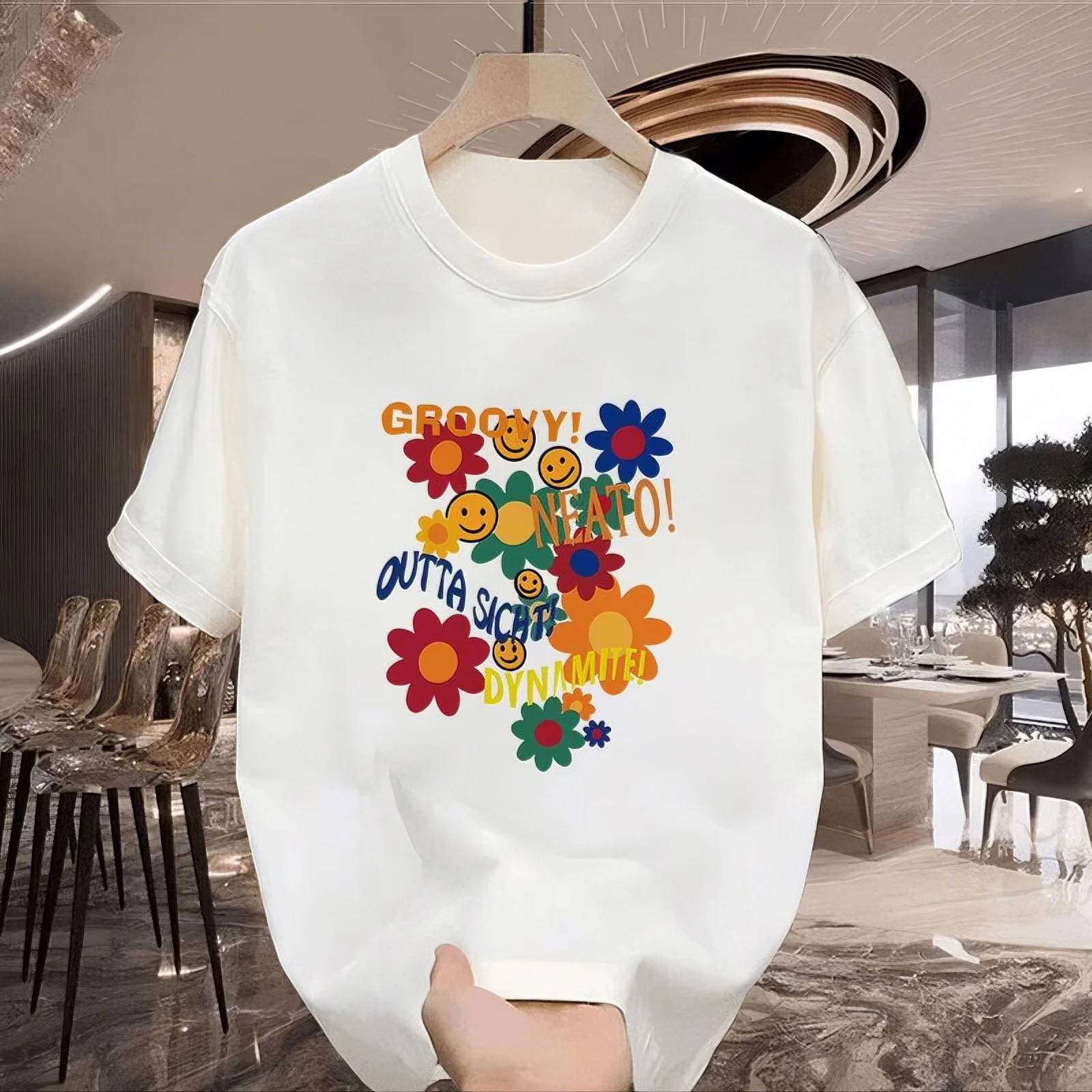 2025 Summer Loose Men And Women Pullover 100% Cotton Short Sleeve T-shirt