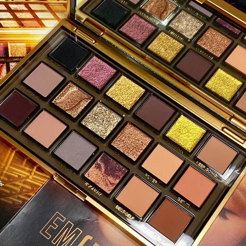 Gold 18 Color Eyeshadow Euro-American Pearl Rose Gold Eyeshadow Tray Reverse Rose