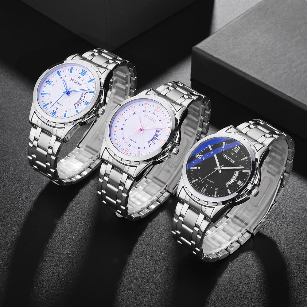 Men's Watch Waterproof Men's Watch Blue Light Steel Belt Calendar Watch Men's High End Fashion Business