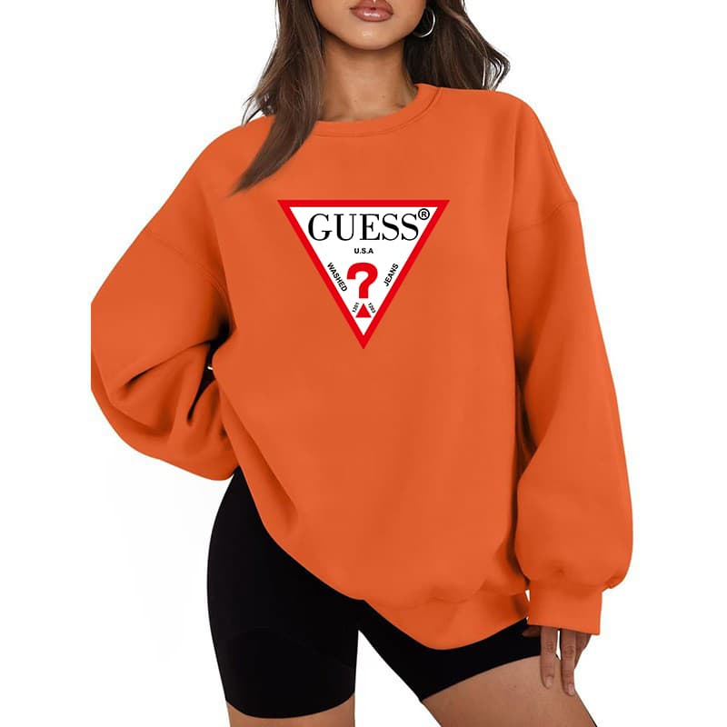 Sweat-shirt ample à col rond pour femme, imprimé de marque tendance printemps, automne et hiver