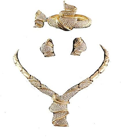 Fashion Women Gold Plated Africa Dubai Wedding Party Necklace Jewelry Set With Gift