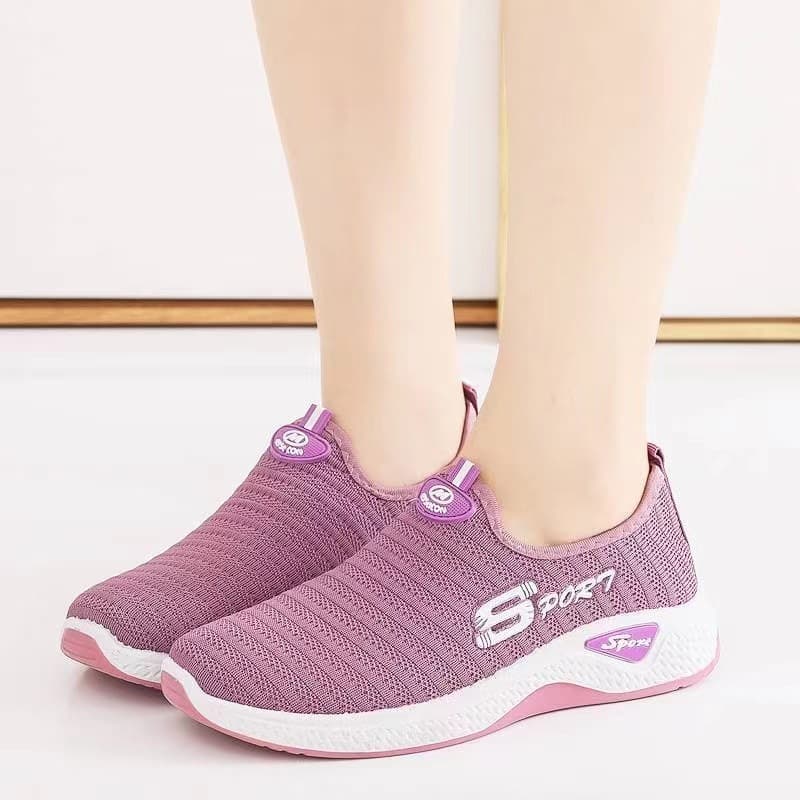 Flying Weaving Sports Spring And Autumn New Canvas Walking Women's One Step Single Shoes