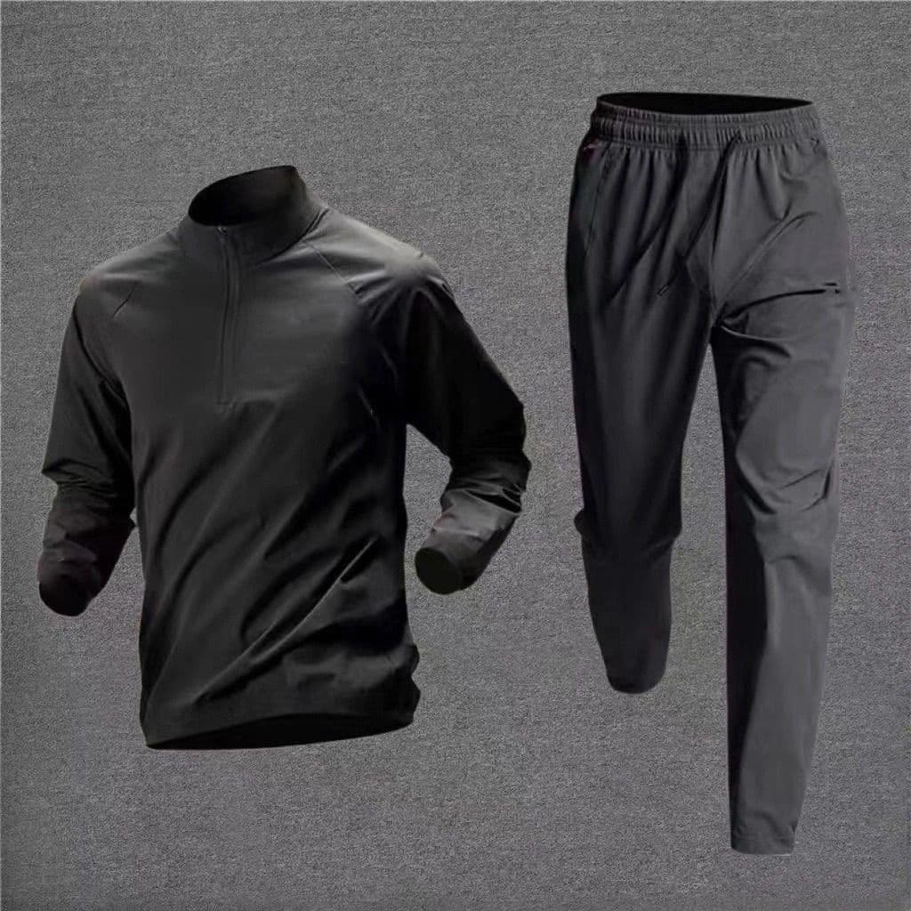 Men's Women's Physical Examination Training Stand Collar Long Sleeved Quick Drying Breathable Zipper Set Sports Track