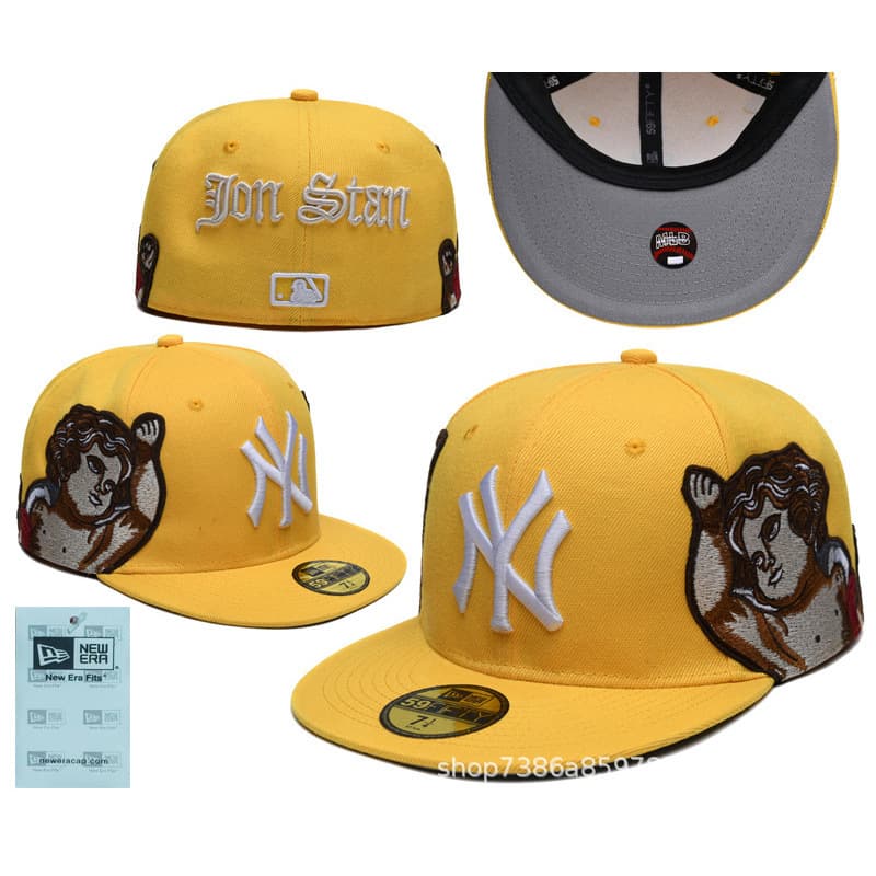 Casquette brodée d'ange, non ajustable, style décontracté, collection Yankees de New York, Los Angeles, en vente en gros.