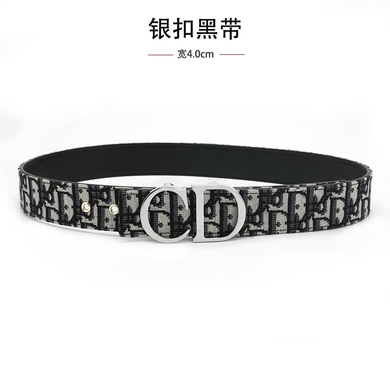 Ceinture homme en tissu uni tendance, 3,8 cm, motif litchi, boucle CD.