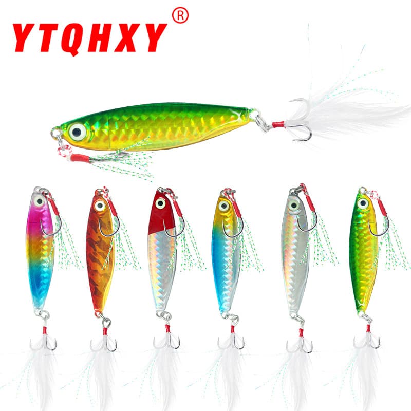 Luya Reinforced Feather Three Hook Slow Shake Blade Glitter Bait Hard Bait Fishing Gear