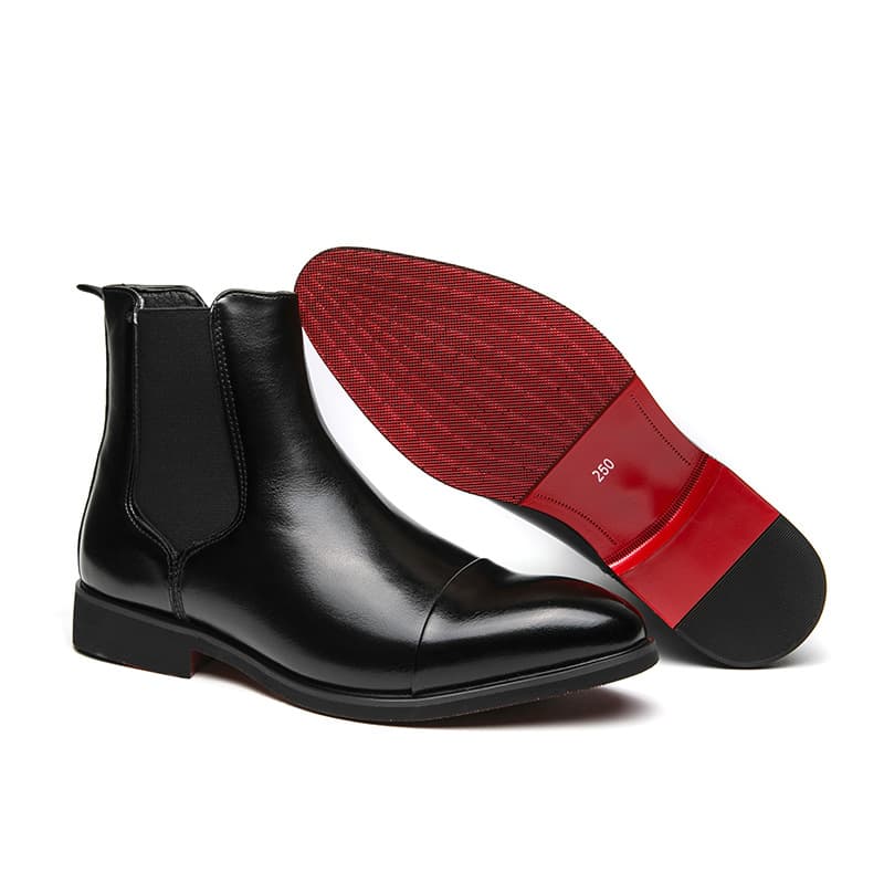 Autumn and winter pointed toe cuffs, oversized men's high top leather shoes, red soles, Martin boots, English casual