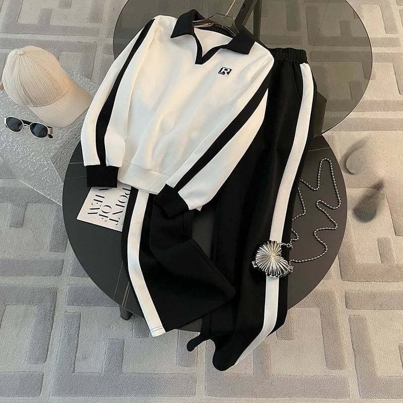 Women's Clothing Sports Suit For Women Autumn New Style Fashionable All Match Loose Cardigan Stylish Sweater Two Piece Suit