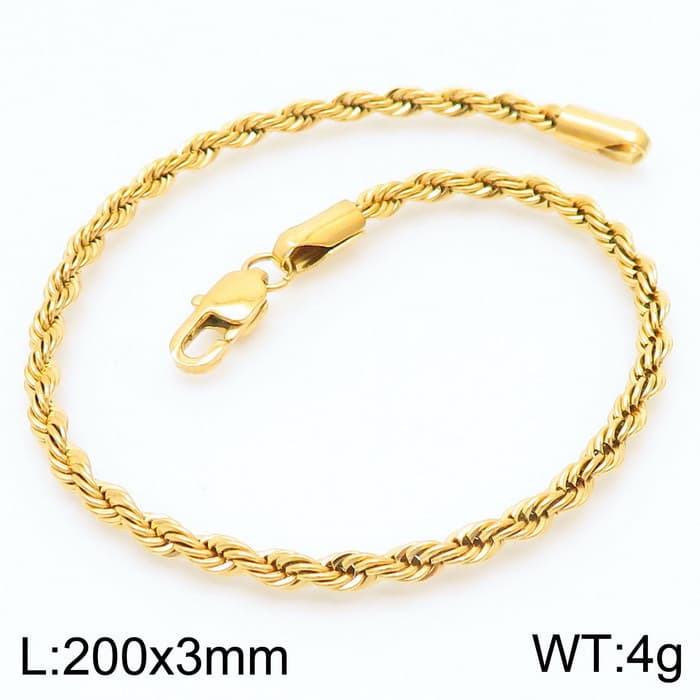 Bracelets pour hommes en acier titane, bijoux tendance, simples, avec boucle torsadée, 4/6/8 mm
