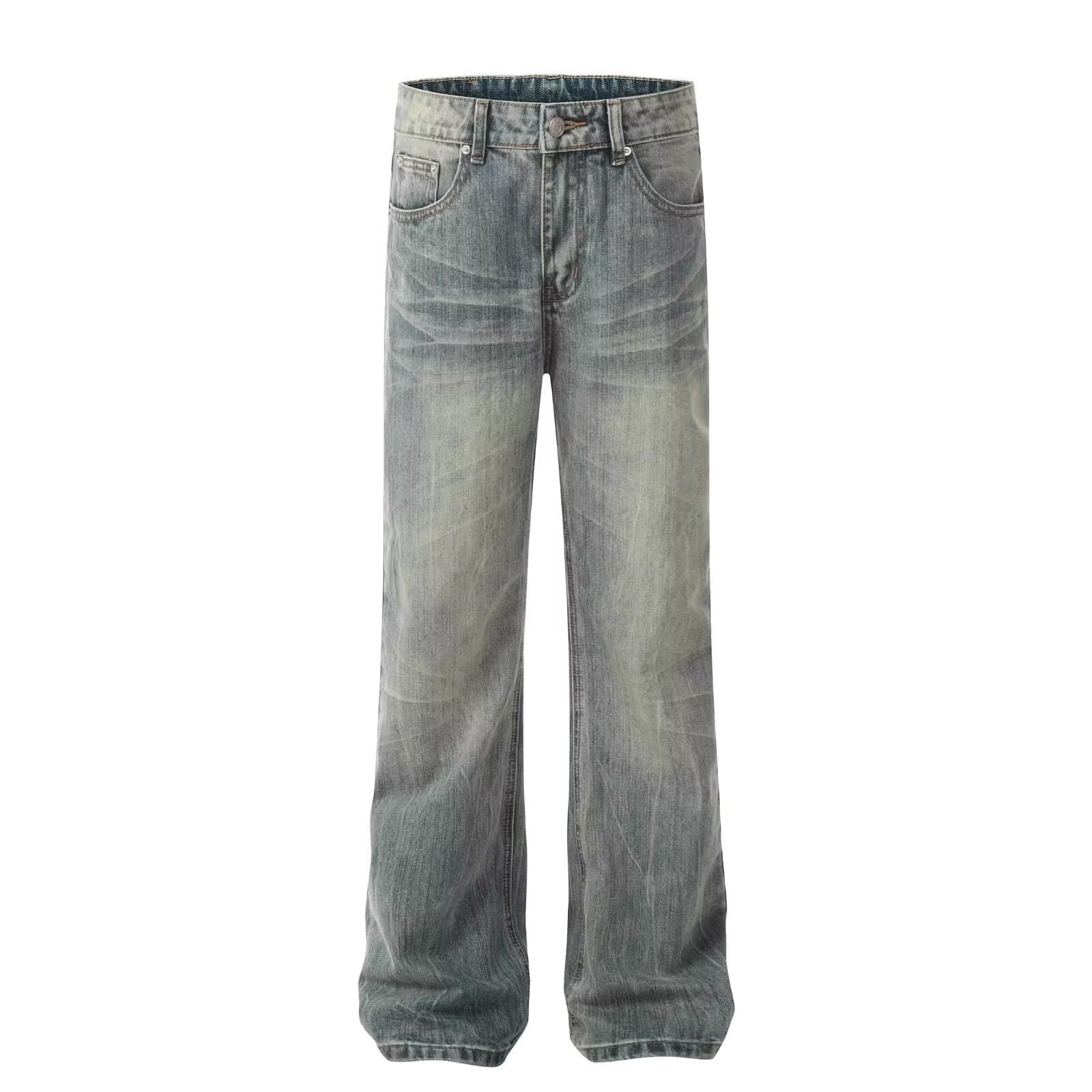 Classic Straight-Leg Relaxed Fit Jeans For Men & Women | Comfortable Cotton Denim Pants | Casual & Office Wear | Blue Washed Denim | Sizes S-3xl