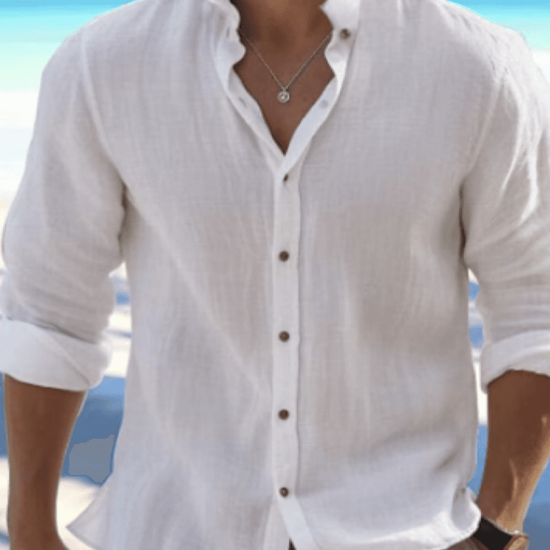 Men's Clothing Long Sleeve Solid Color Collar Spring Summer Casual Daily Clothing