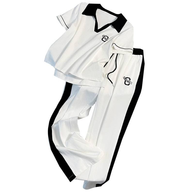 Women's Clothing Short sleeved sports style suit