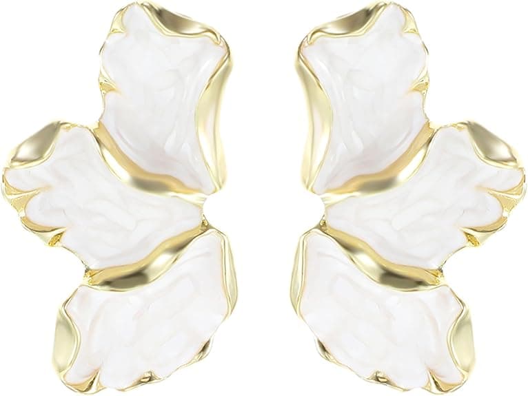 Women's Irregular Petal Earrings Stainless Steel Unique Flower Pendant Earrings Fashion Jewelry Gifts