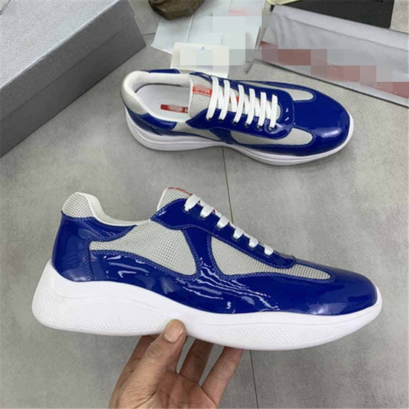 Chaussures d'été P Brand en stock, bleues, plates, décontractées, en cuir naturel véritable, à bout rond, tendance et polyvalentes, taille 8.