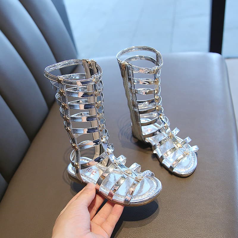 Girls' Gladiator Sandals - High Top Roman Studded Sandals | Summer Fashion Footwear