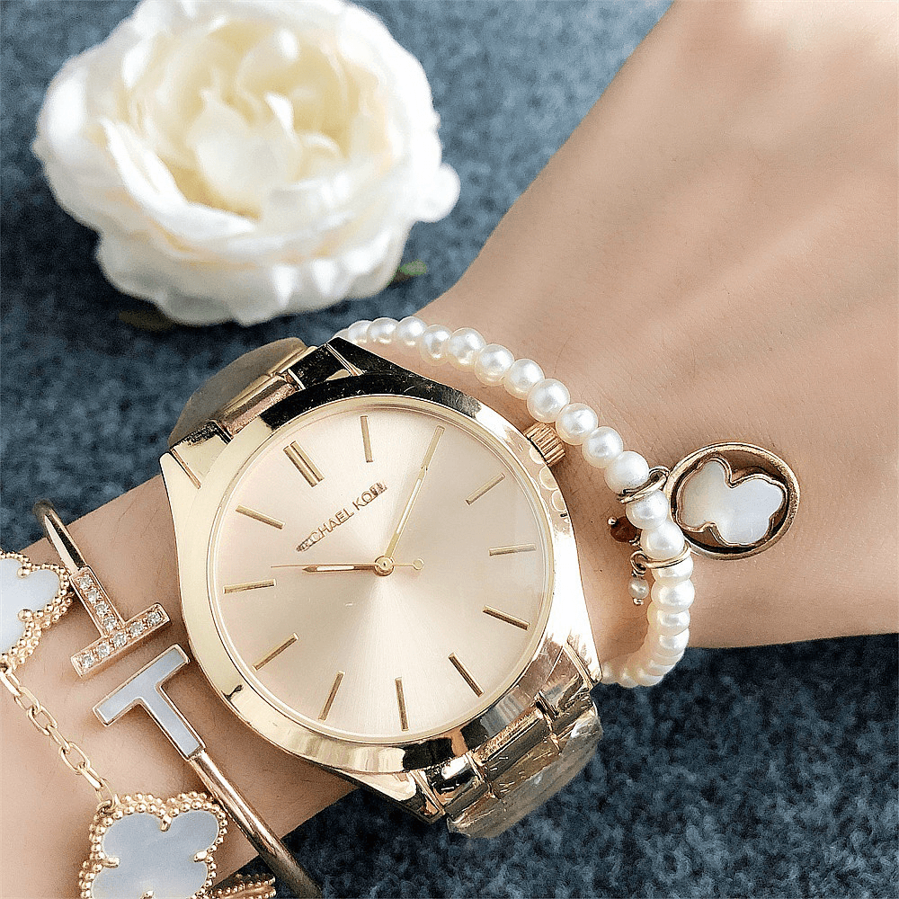 Men's Simple Fashion Quartz Watch Alloy Case Stainless Steel Strap Unisex Wrist Watch Diameter 41MM
