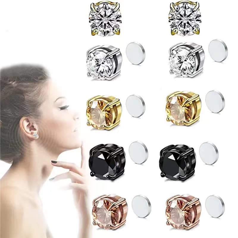 Unisex Jewelry Fashion ear clip magnetic suction earrings zircon earrings unisex fashion earrings