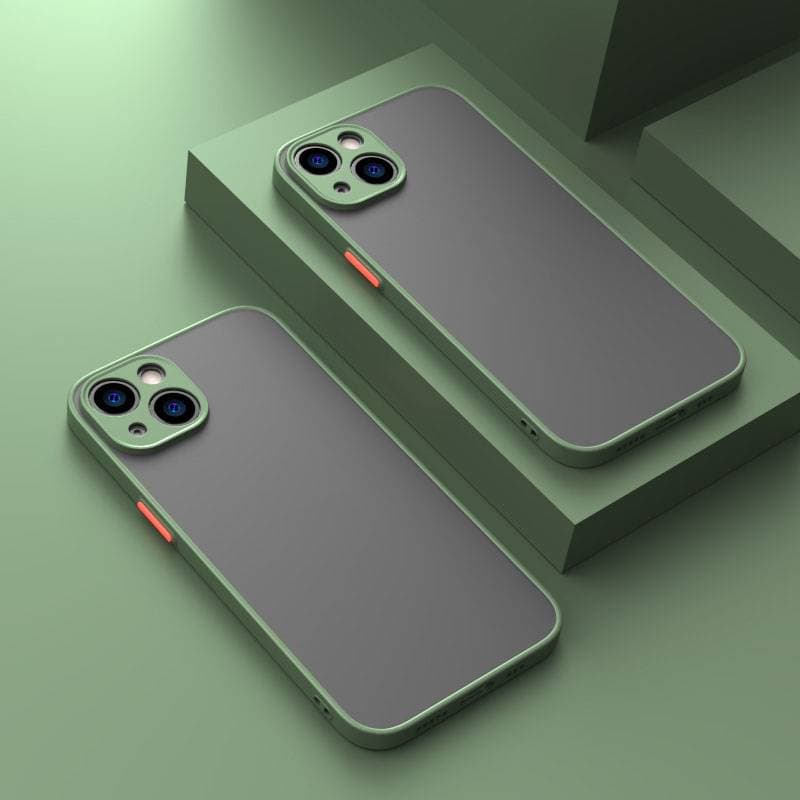 Coque de téléphone mate antichoc pour iPhone Air 17 16 15 14 13 12 11 Pro Max 16E 16 Plus 13 Mini X XR XS Max 8 7 6 6s Plus SE3, contour en silicon