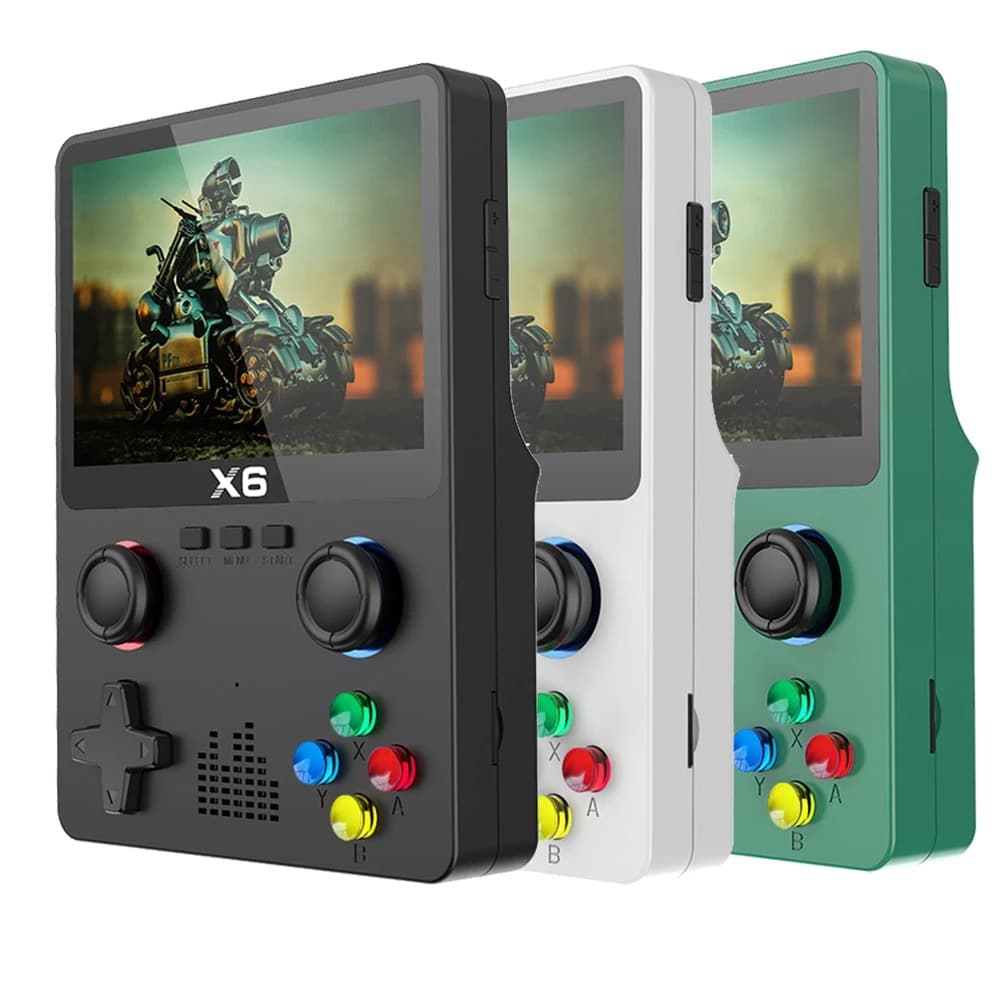 New Consoles X6 3.5Inch IPS Screen Handheld Player Dual Joystick 11 Simulators GBA Video Game Console for Boy
