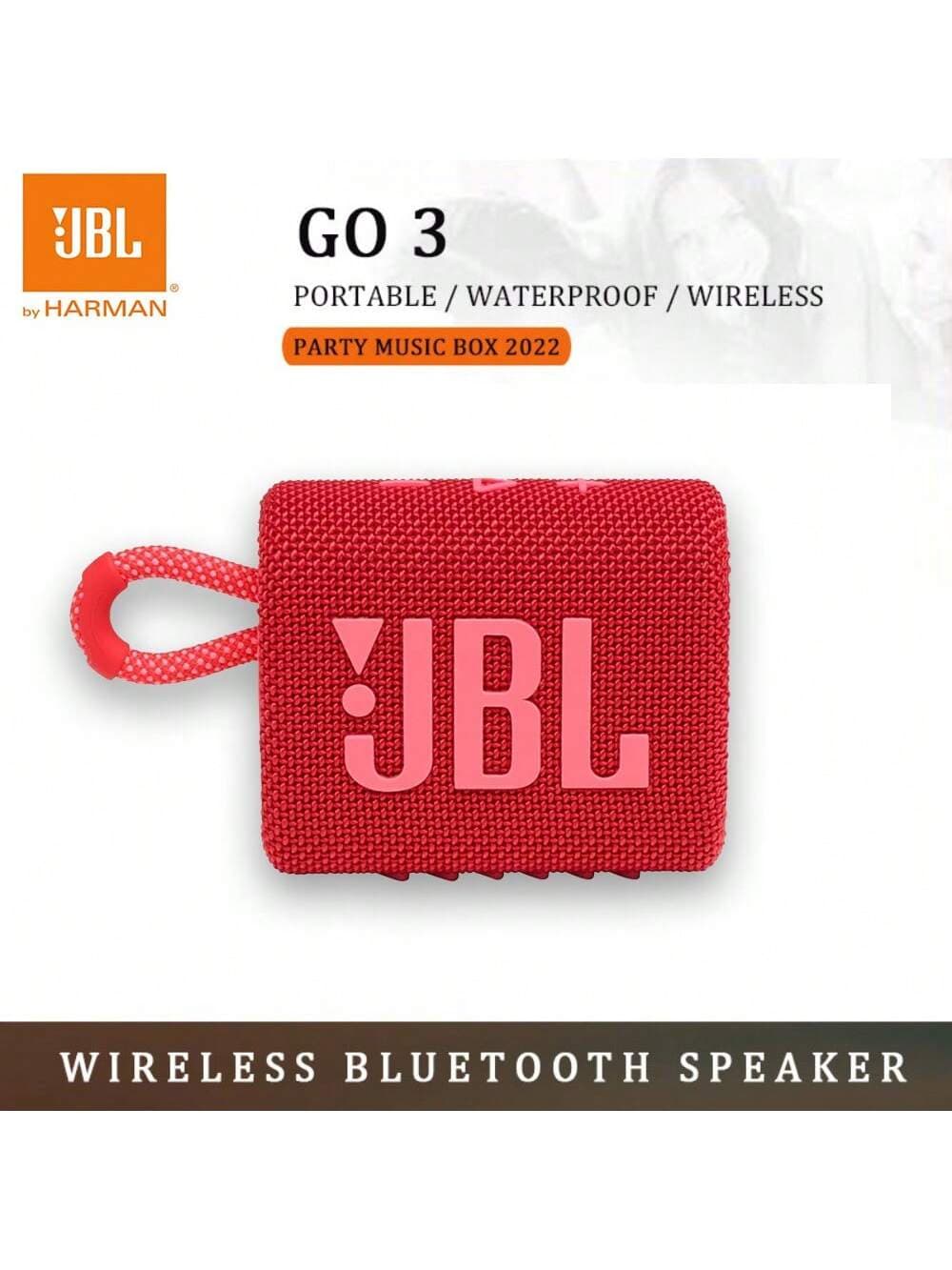 Enceinte Bluetooth JBL Go 3 : basses puissantes, caisson de basses, son stéréo, idéale pour une utilisation en extérieur. Mini enceinte sans fil