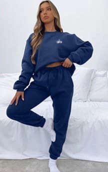 Ensemble deux pièces décontracté pour femme ALO, veste sweat-shirt à demi-zip confortable, idéal pour l'automne et l'hiver