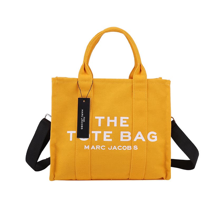 Sac fourre-tout à bandoulière en toile simple avec lettre de grande capacité
