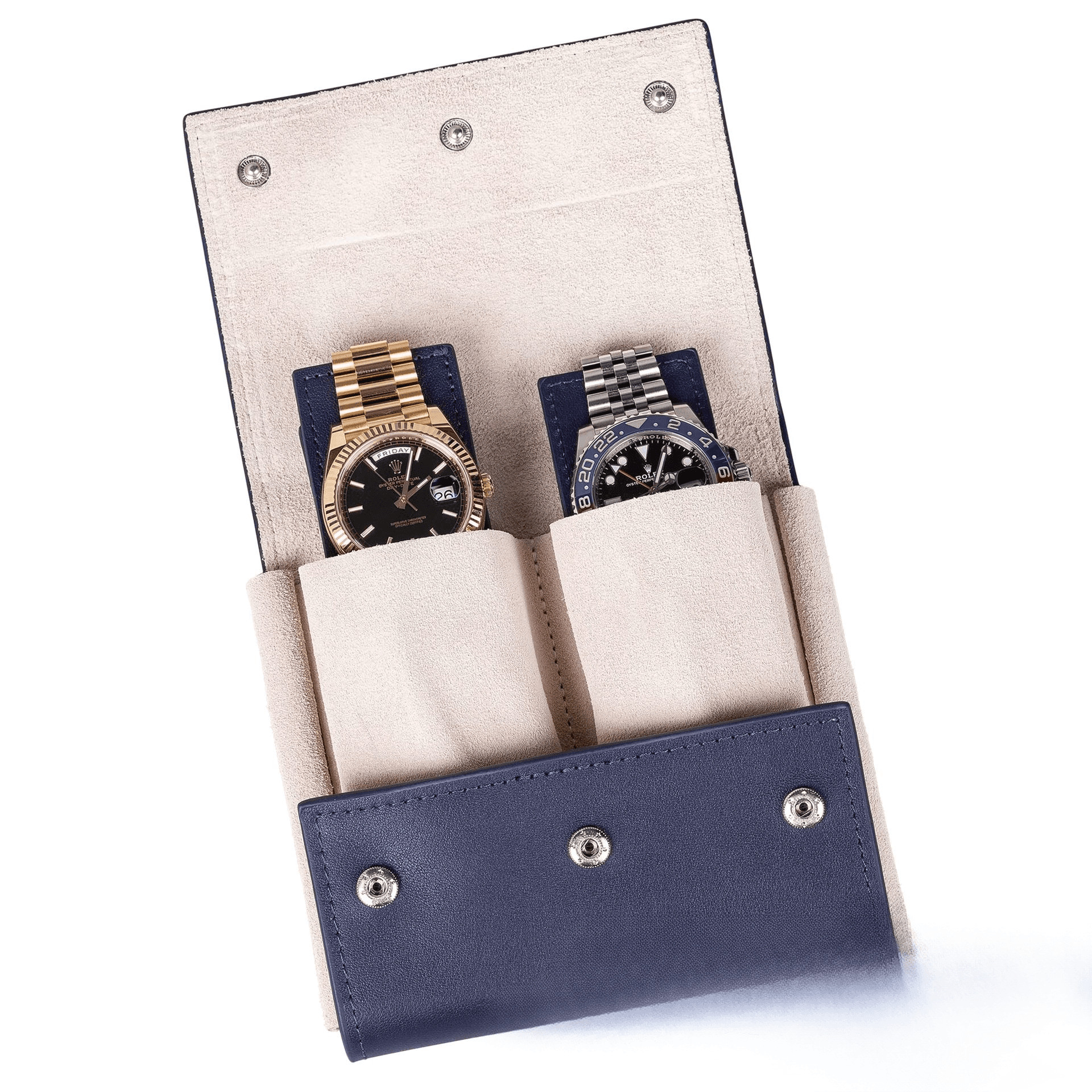 Family Organizer Two Pack Genuine Leather Men's Watch Storage Bag First Layer Cowhide Travel Watch Bag Protective Cover