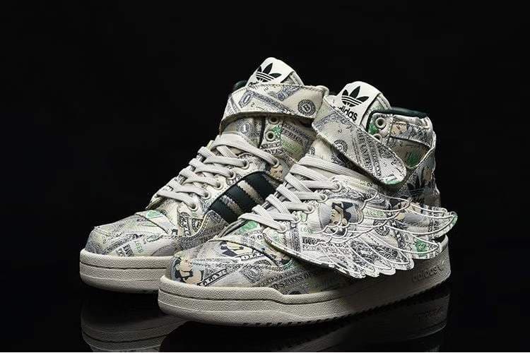 Baskets montantes pour homme, style streetwear, en cuir, à lacets, ornées d'ailes de mode