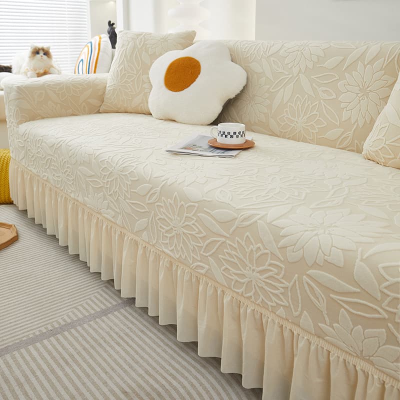 Camellia Skirt Protection Sofa Cover All Inclusive Universal Cover Universal Straight Sofa Cover New 2024 Cover Cloth