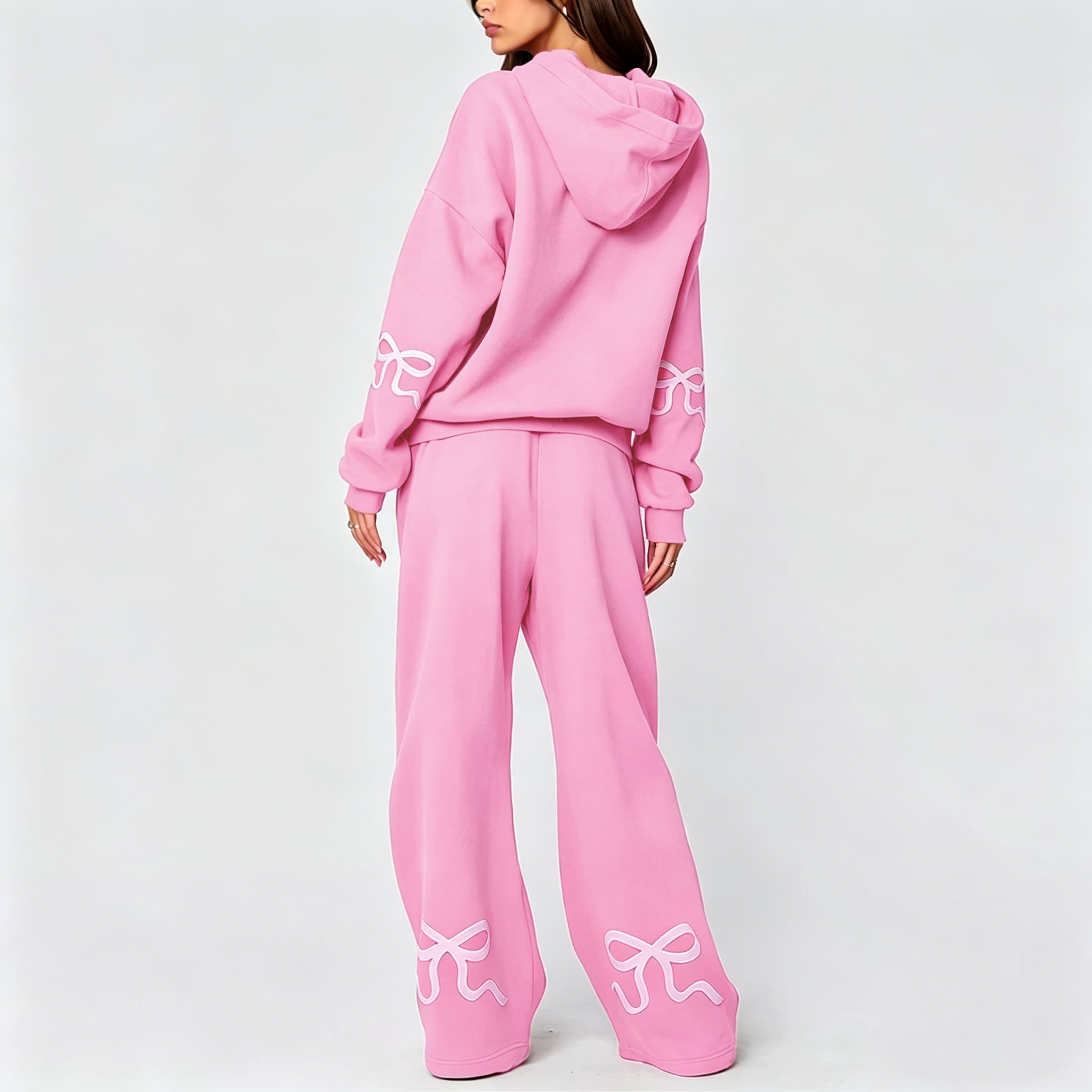 Trendy Bow Hoodie Sweatshirt For Women - Long Sleeve Casual Pullover With Stylish Bow Design, Soft Polyester Fabric, Comfortable Loungewear