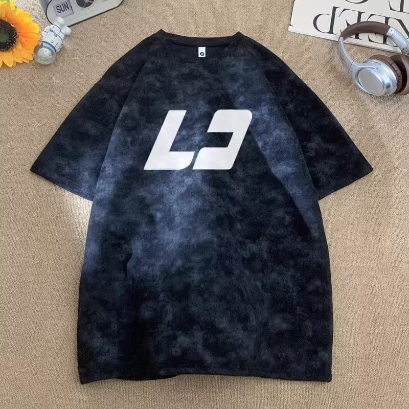 Men's Clothing Men's Dirty Tie Dye Solona Short Sleeve T-Shirt Summer Trendy Street Style Loose Casual Top