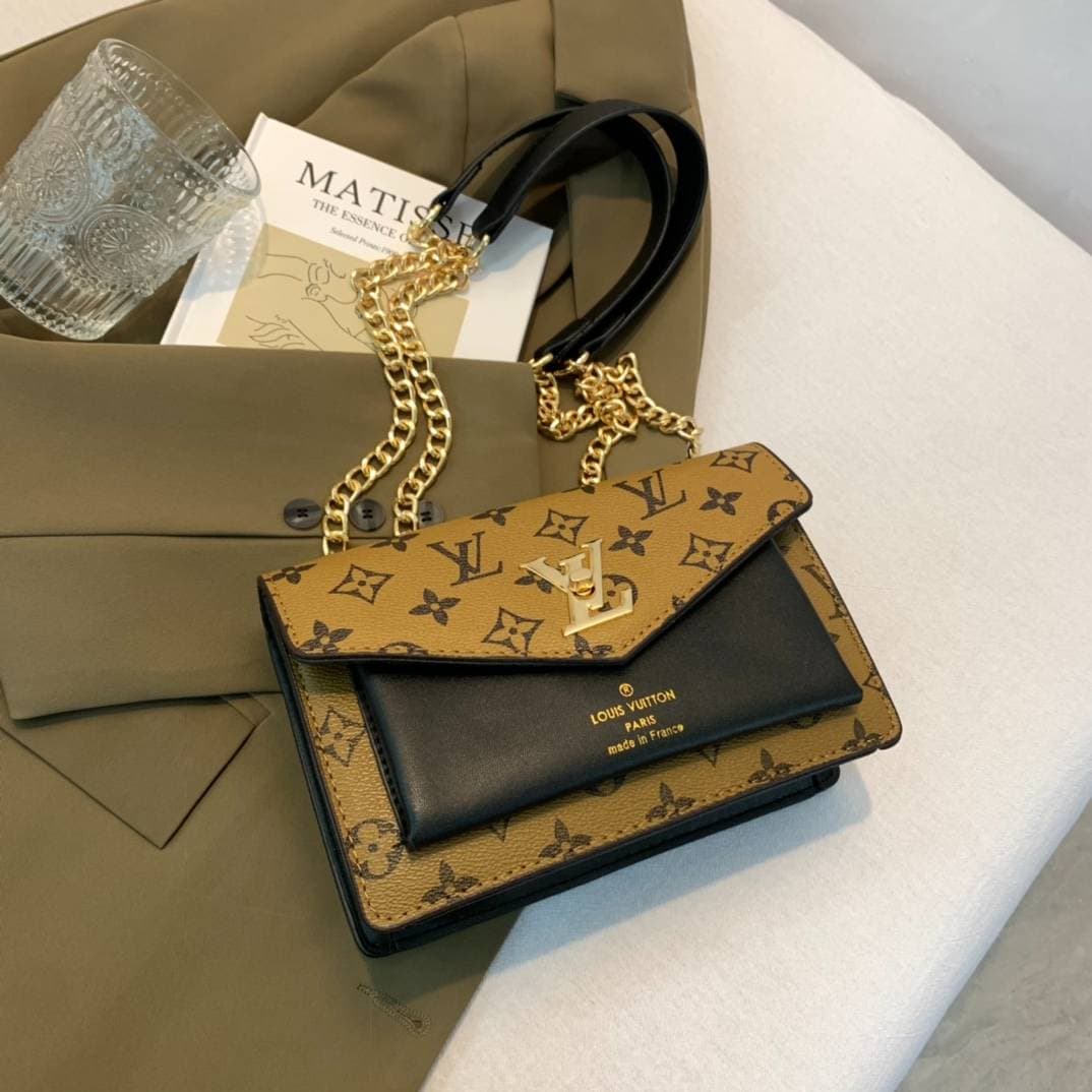 【Louis Vuitton】 Marque de luxe Sens haut de gamme de la mode classique Éléments de lettre Ligne de couture Impression Mode Dames Sac à main à