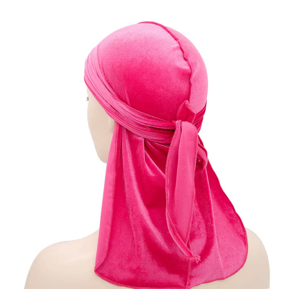 Chapeau de pirate unisexe en velours à longue queue, chapeau populaire à longue queue, durags en velours