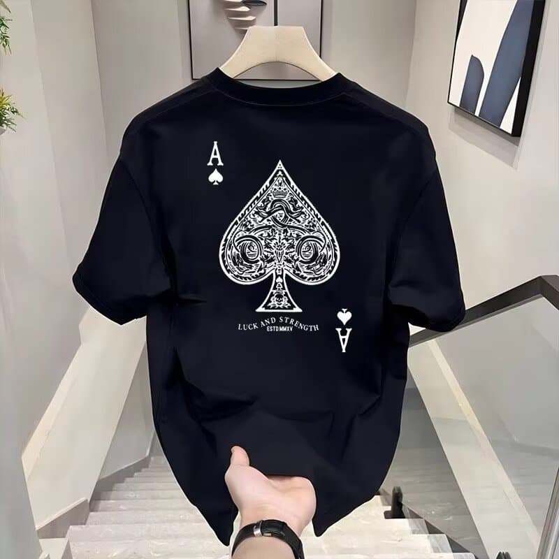 Men's Clothing Pure Cotton T Shirt High End Trendy Men's Summer T Shirt Tops High End Short Sleeved T Shirt Men's New Style Inner Bottoming Shirt