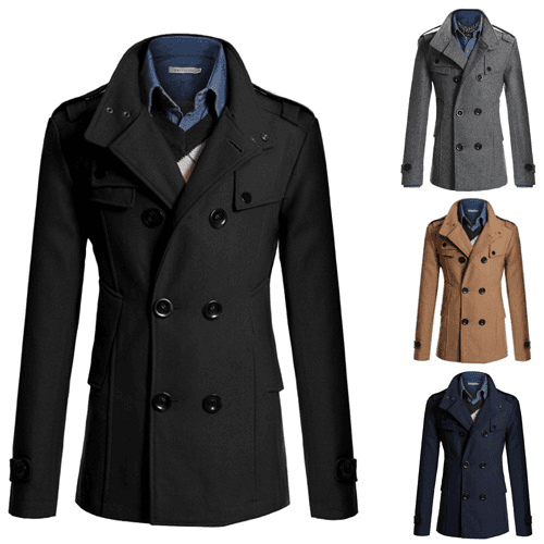 Men's trench coat Men's tweed coat for men