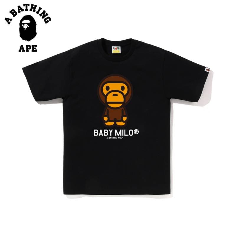 T-shirt à manches courtes pour homme avec imprimé singe de dessin animé A BATHING APE