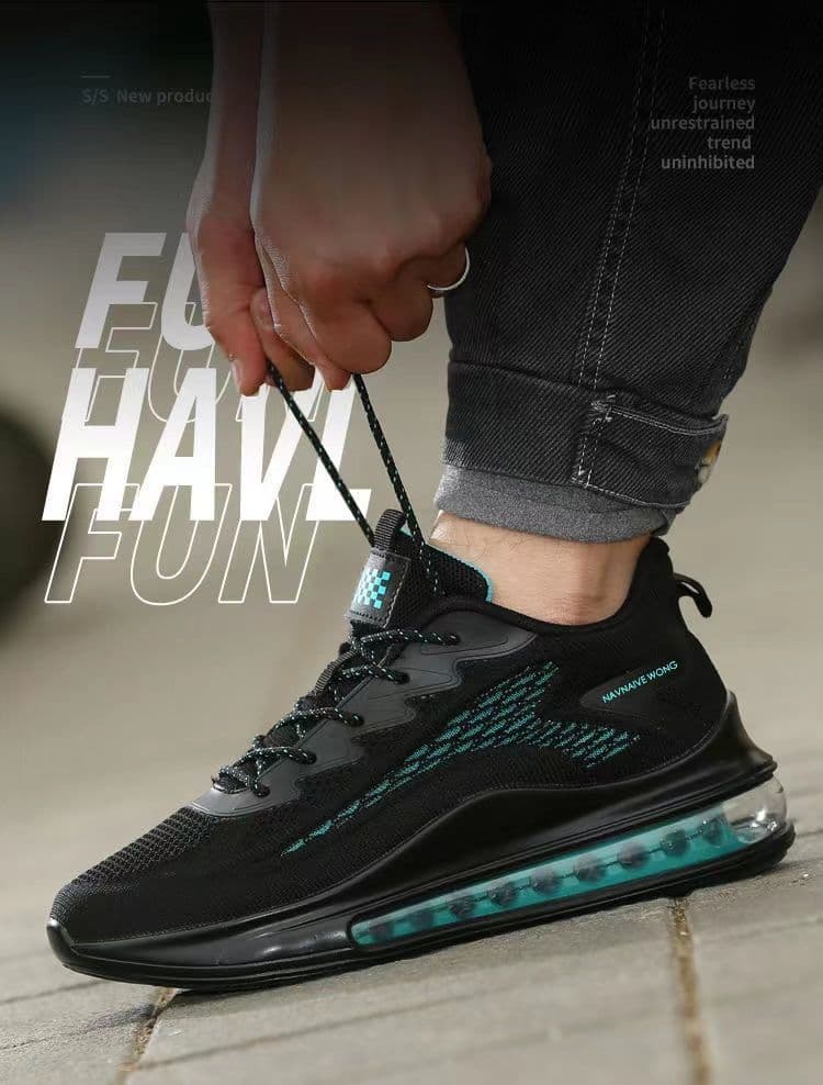 Men's Shoes Thick Sole Sports Shoes Vacation Running Breathable And Refreshing Air Cushion Fly Woven Shoes Walking And Casual Running Shoes