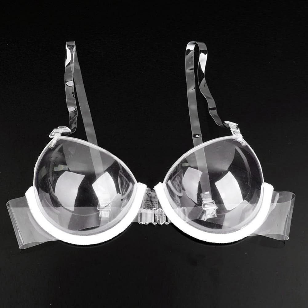 Weizhifu Transparent Plastic 3/4 Cup Clear Strap Invisible Bra Women's Sexy Underwear