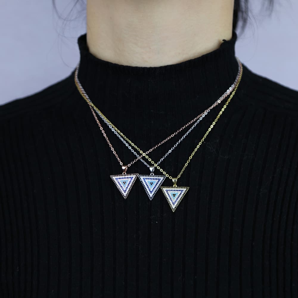 New Triangle Eye Necklace Fashion Ins Ladies Necklace Accessories