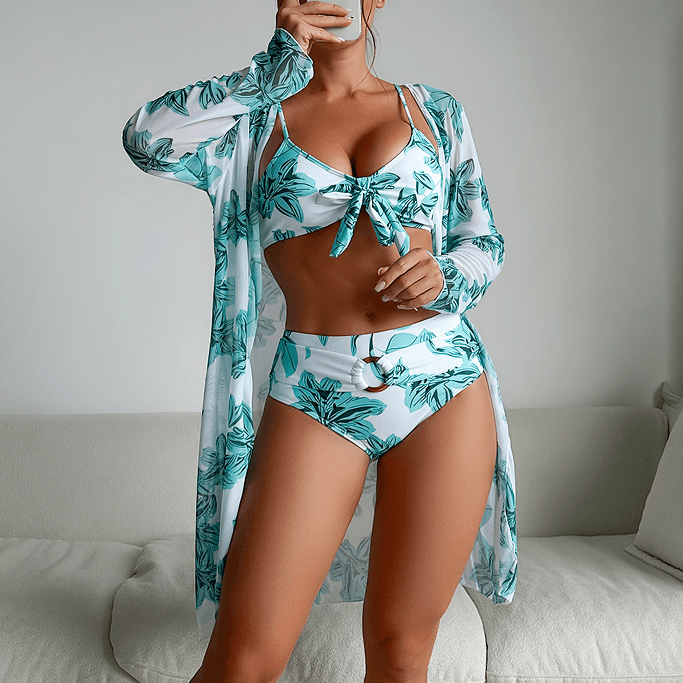 Women's Clothing Fashion High End Sexy Multi Color Printed Bikini BIKINI Three Piece Women's Swimsuit
