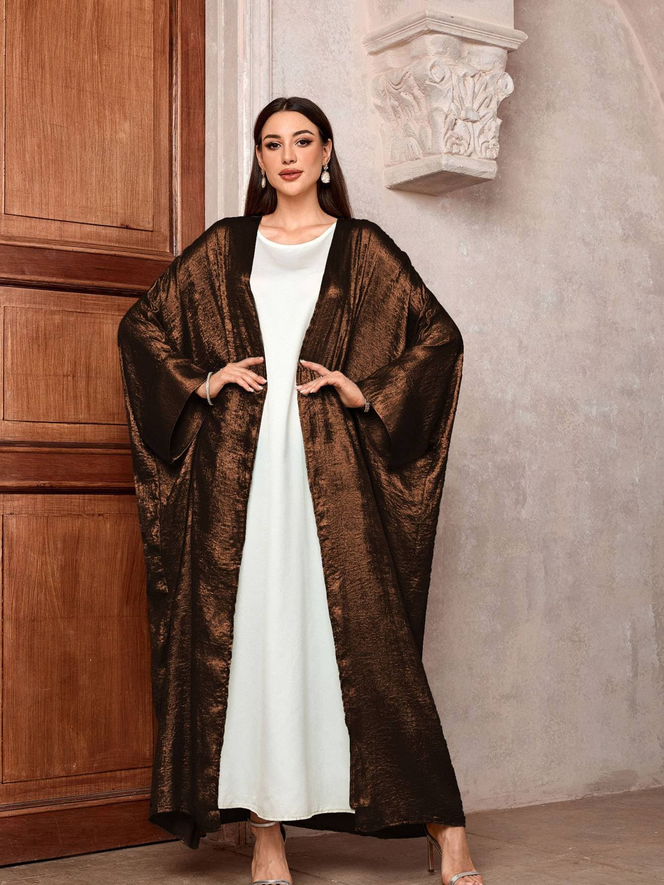 Women's Clothing Outer Middle Eastern Muslim Gold Stamped Robe Dubai Turkish Ladies Robe