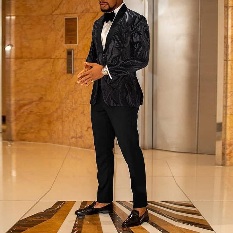 Men's high-quality pure sequin set, casual jacket, singer performance suit