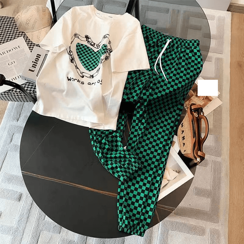 Women's new sports casual running stylish tops and pants two-piece suit